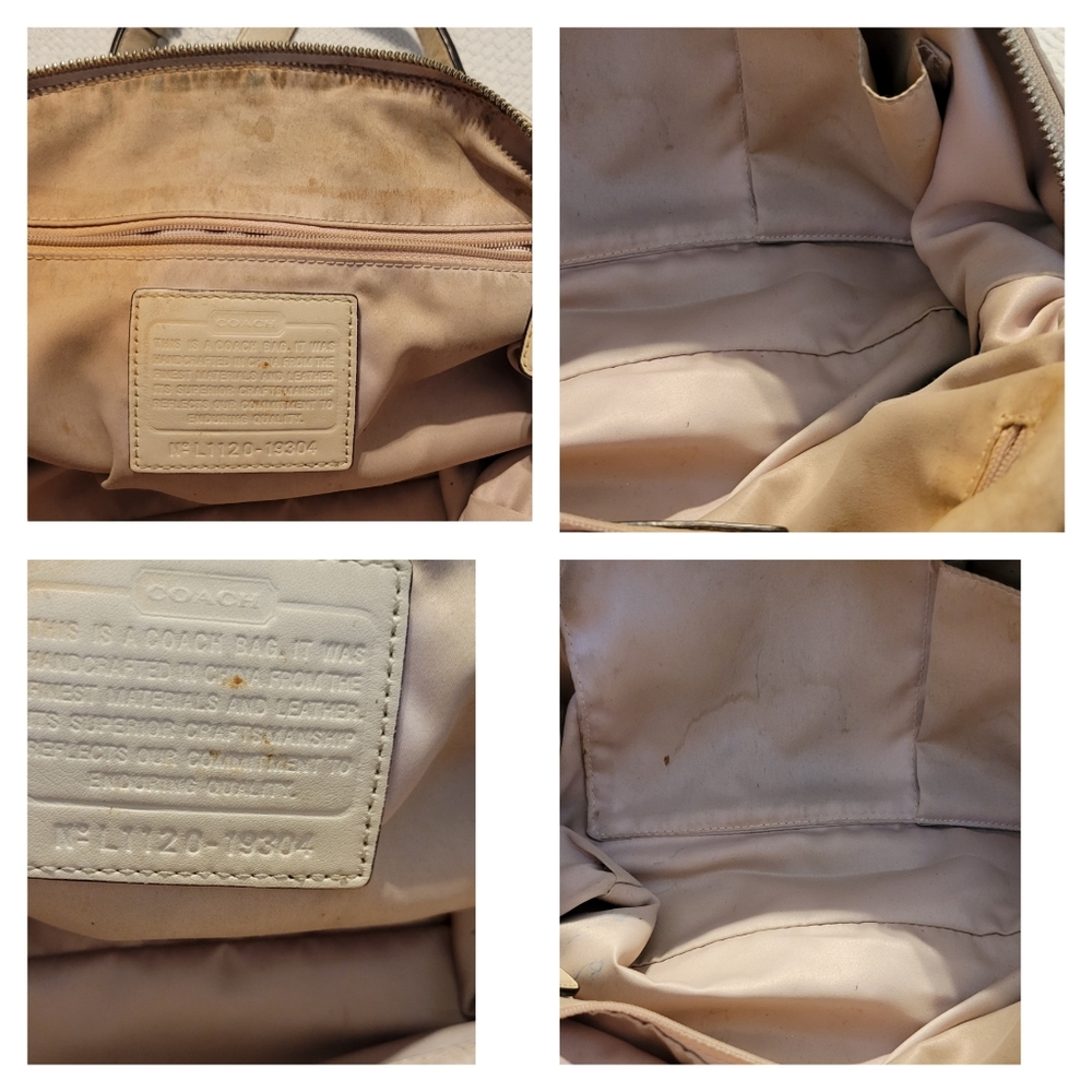 Coach Cream Leather Satchel with Silver Hardware.  Make An Offer! - Picture 3 of 16
